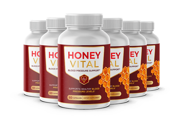Six Honey Vital supplement bottles